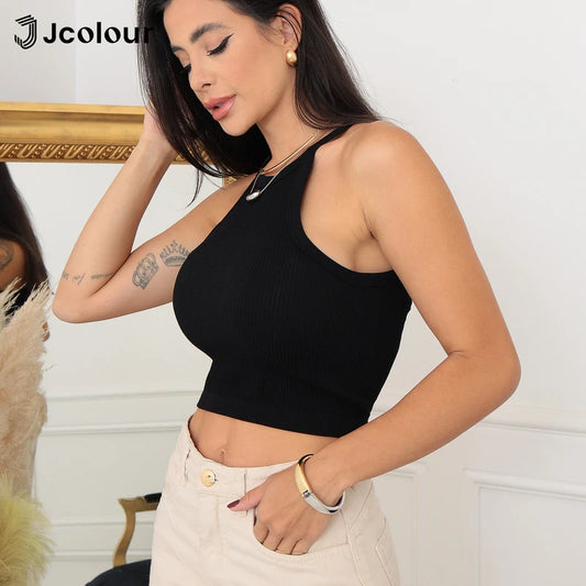 Cropped Canelado Feminino Gola Alta — Taboga Lifestyle