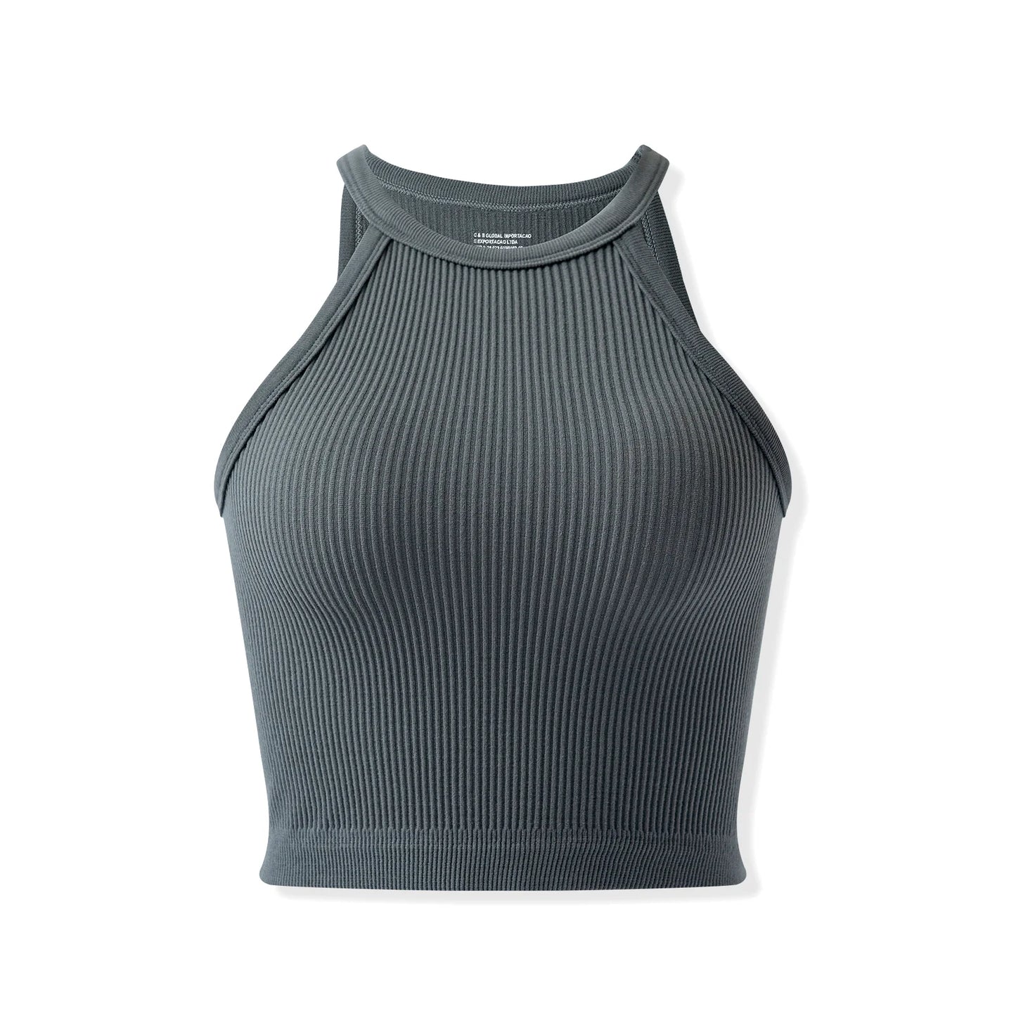Cropped Canelado Feminino Gola Alta — Taboga Lifestyle