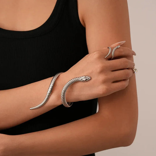 Conjunto Pulseira e Anel Cobra — Taboga Lifestyle