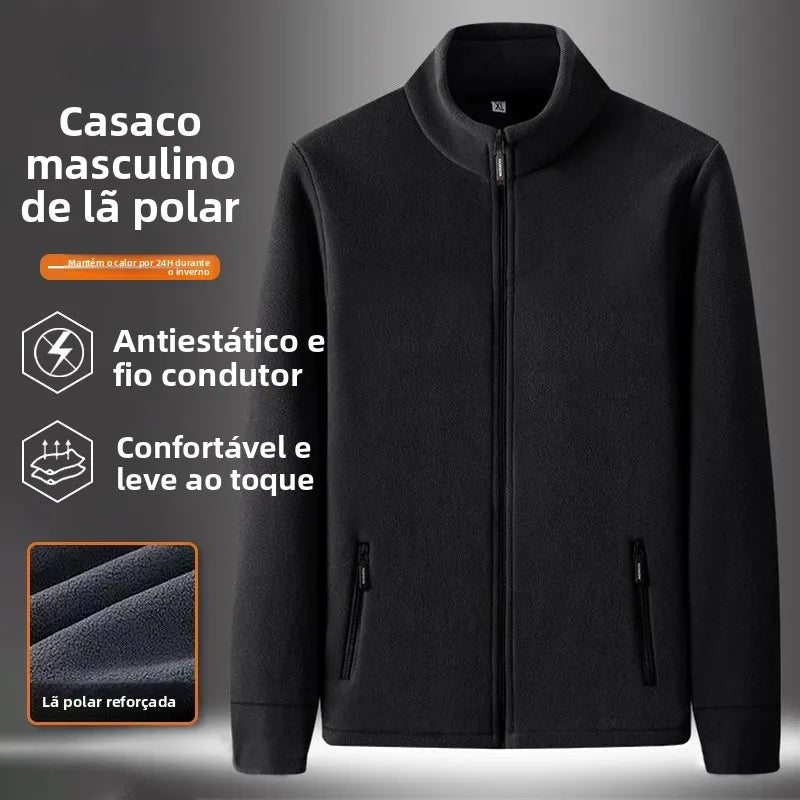 Jaqueta Masculina de Lã com Gola Alta — Taboga Lifestyle