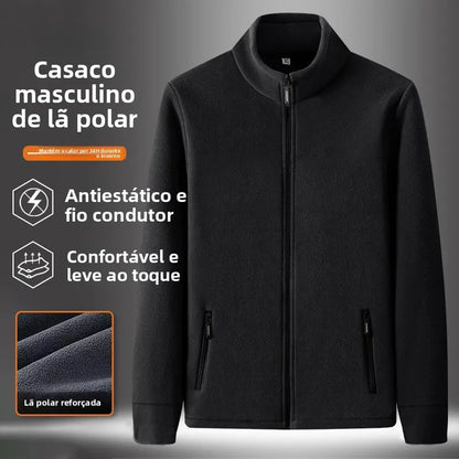 Jaqueta Fleece Masculina com Gola Alta — Taboga Lifestyle