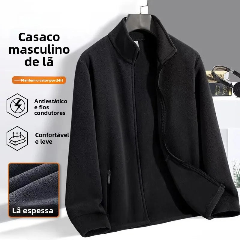 Jaqueta Fleece Masculina com Gola Alta — Taboga Lifestyle