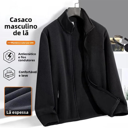 Jaqueta Fleece Masculina com Gola Alta — Taboga Lifestyle