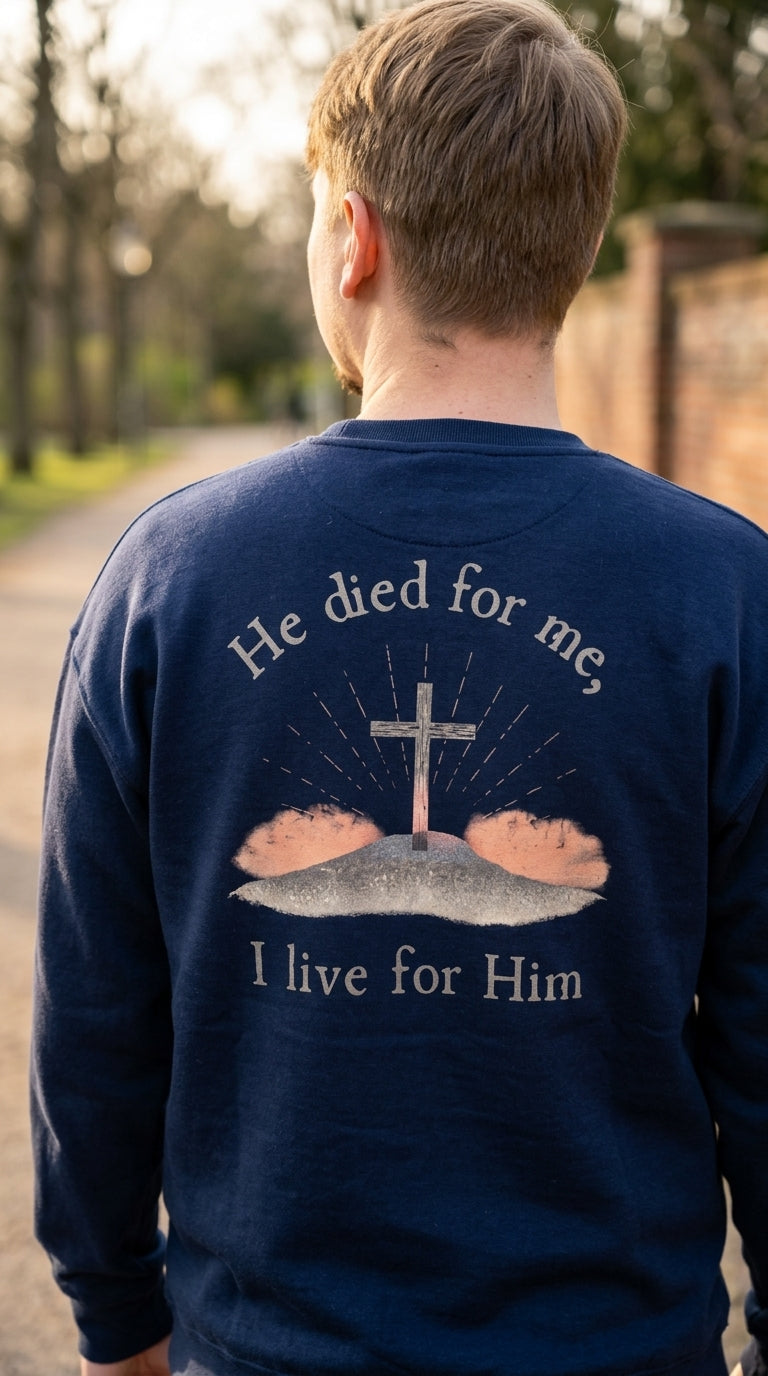 Sudadera Taboga Faith - Él Murió Por Mí, Yo Vivo Para Él