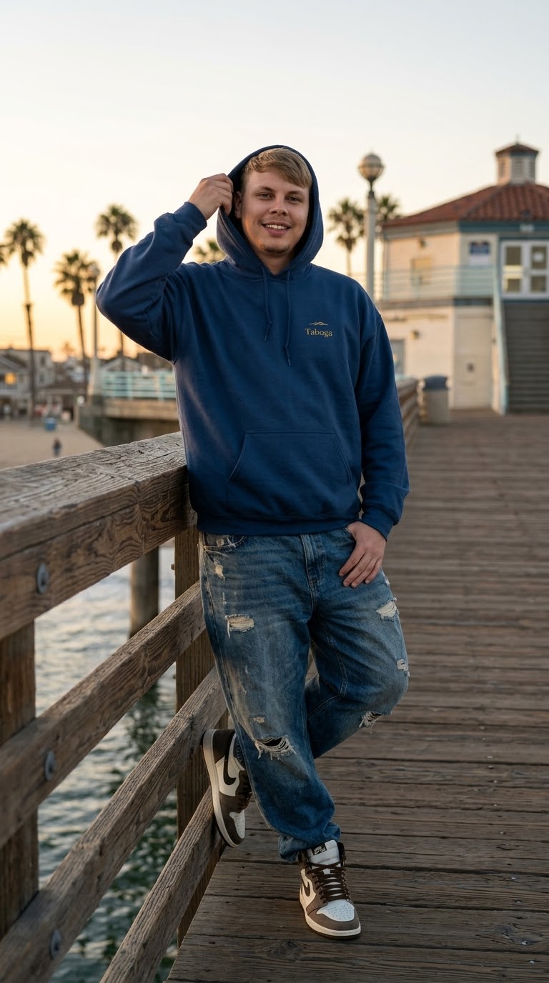 Premium Unisex Sweatshirt Taboga Lifestyle, side profile view