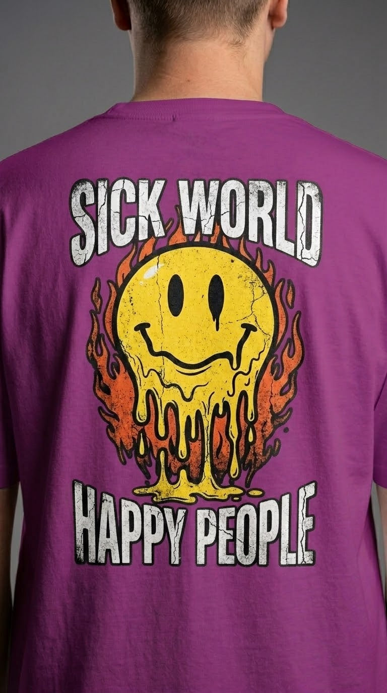 Sick World, Happy People Tee - Taboga Lifestyle