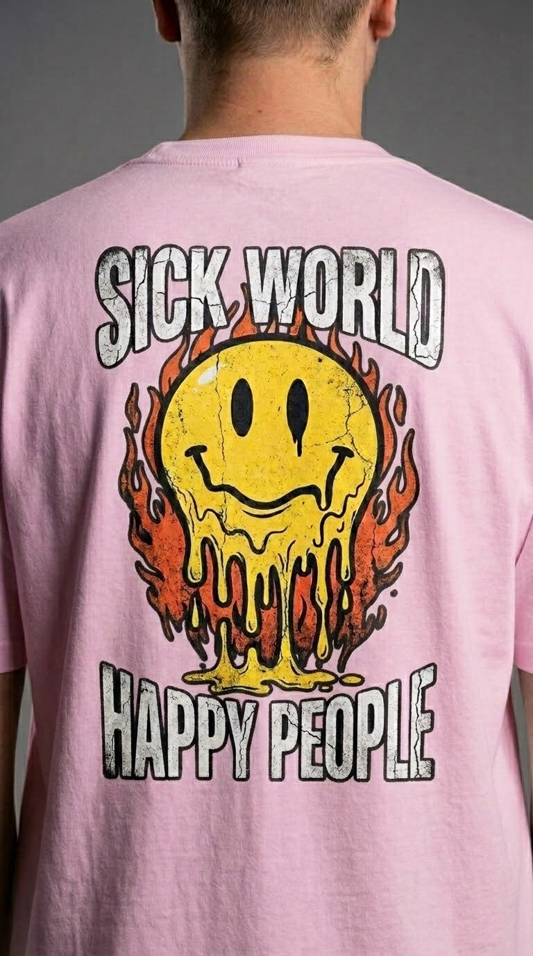 Sick World, Happy People Tee - Taboga Lifestyle