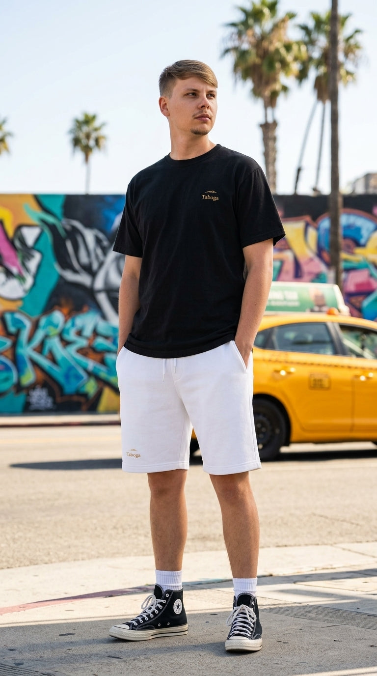 Street Fleece Shorts Taboga Lifestyle, Venice Beach boardwalk shot