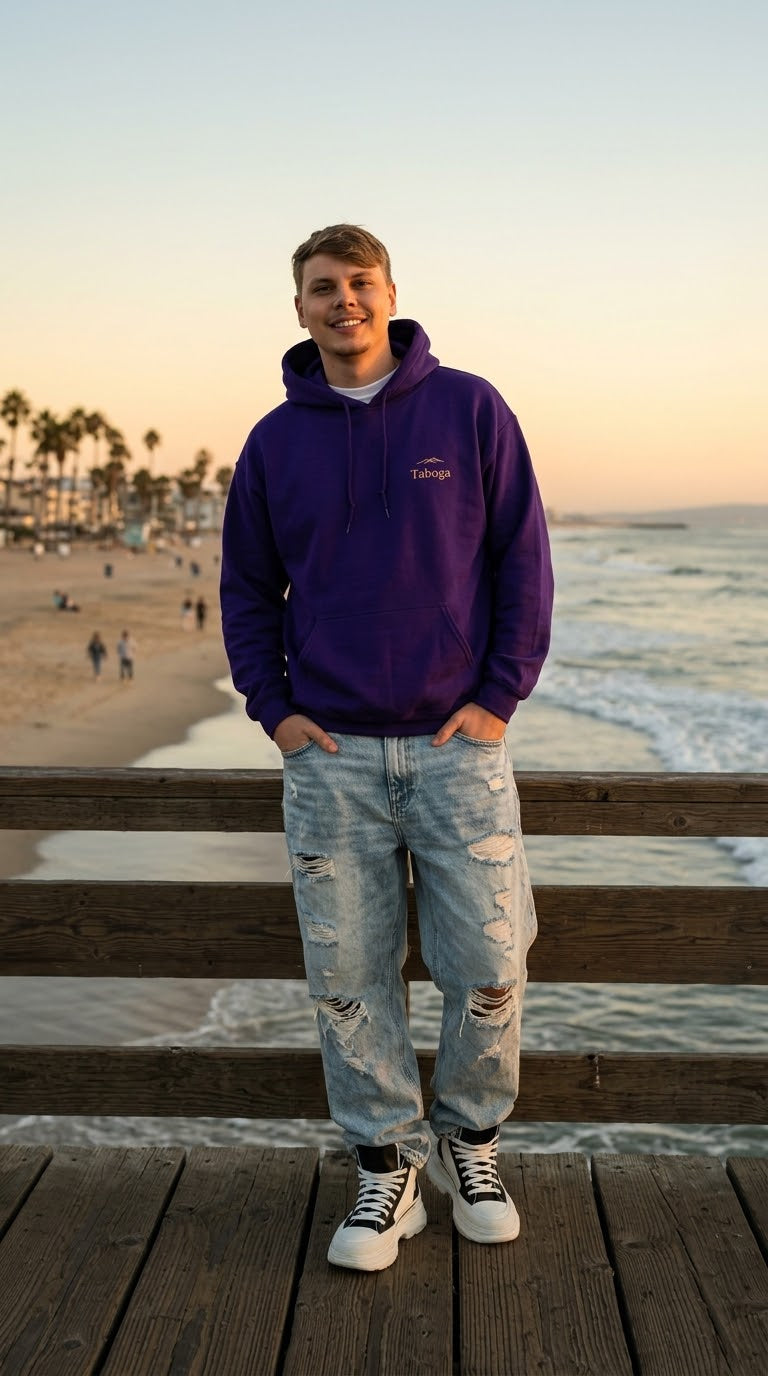 Premium Unisex Sweatshirt Taboga Lifestyle, confident streetwear pose