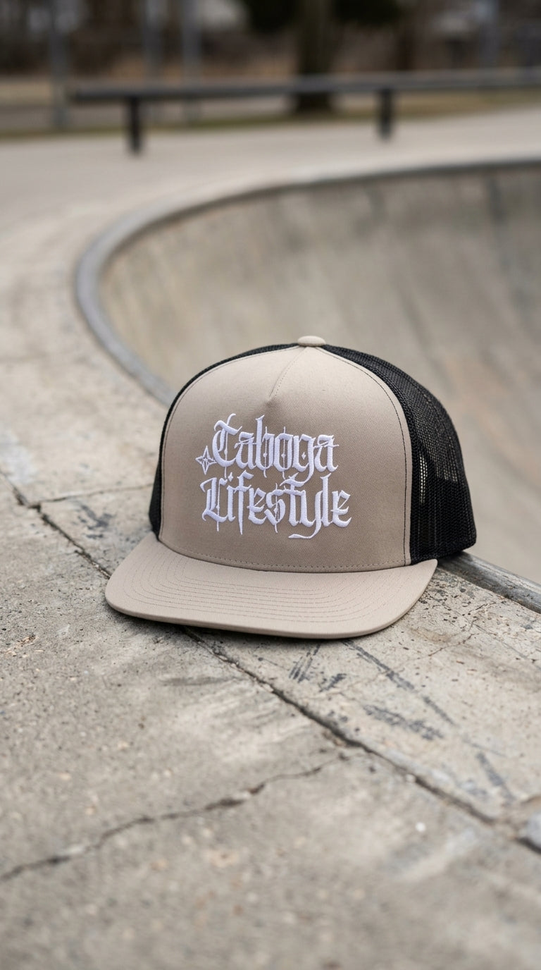 Taboga Premium Streetwear Cap product photo with skateboard deck