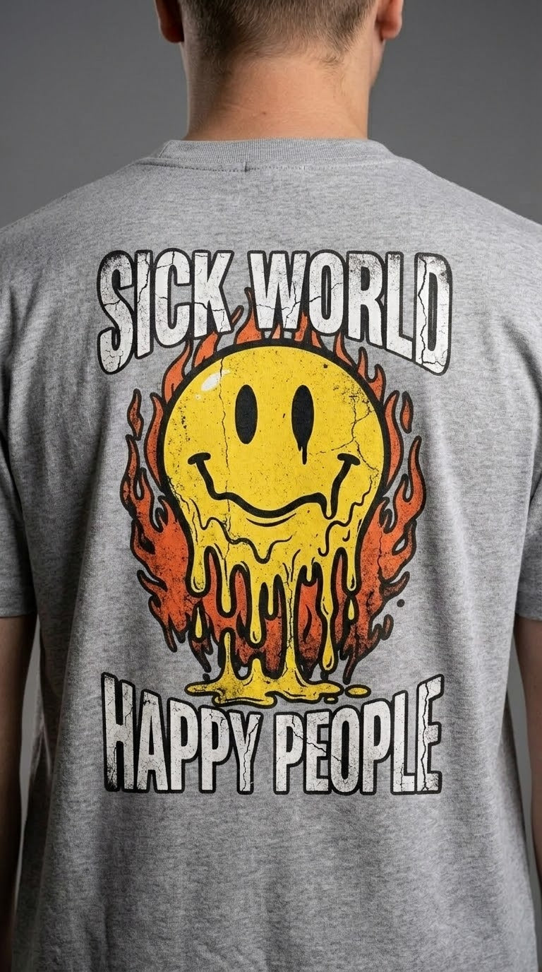 Sick World, Happy People Tee - Taboga Lifestyle streetwear, view 20