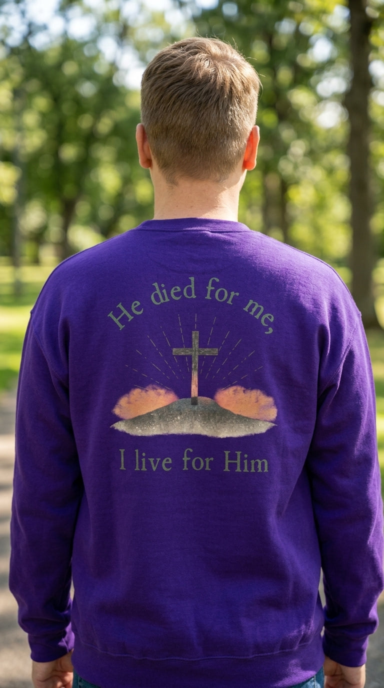 Sudadera Taboga Faith - Él Murió Por Mí, Yo Vivo Para Él