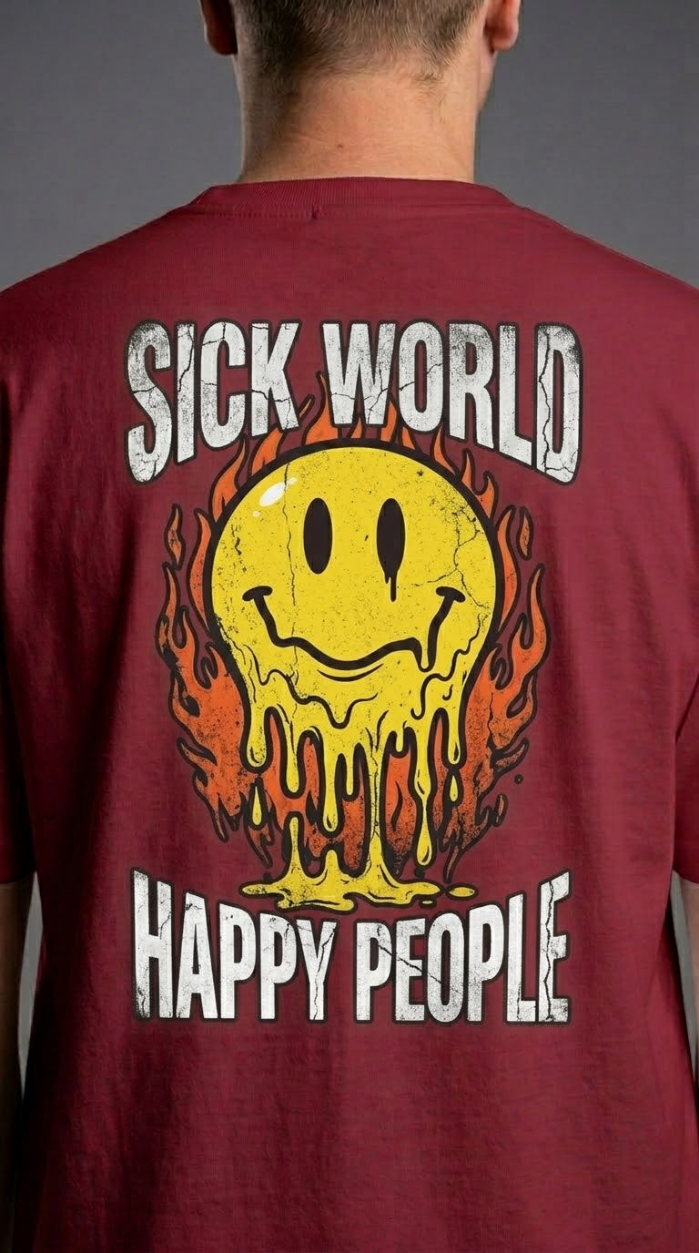 Sick World, Happy People Tee - Taboga Lifestyle