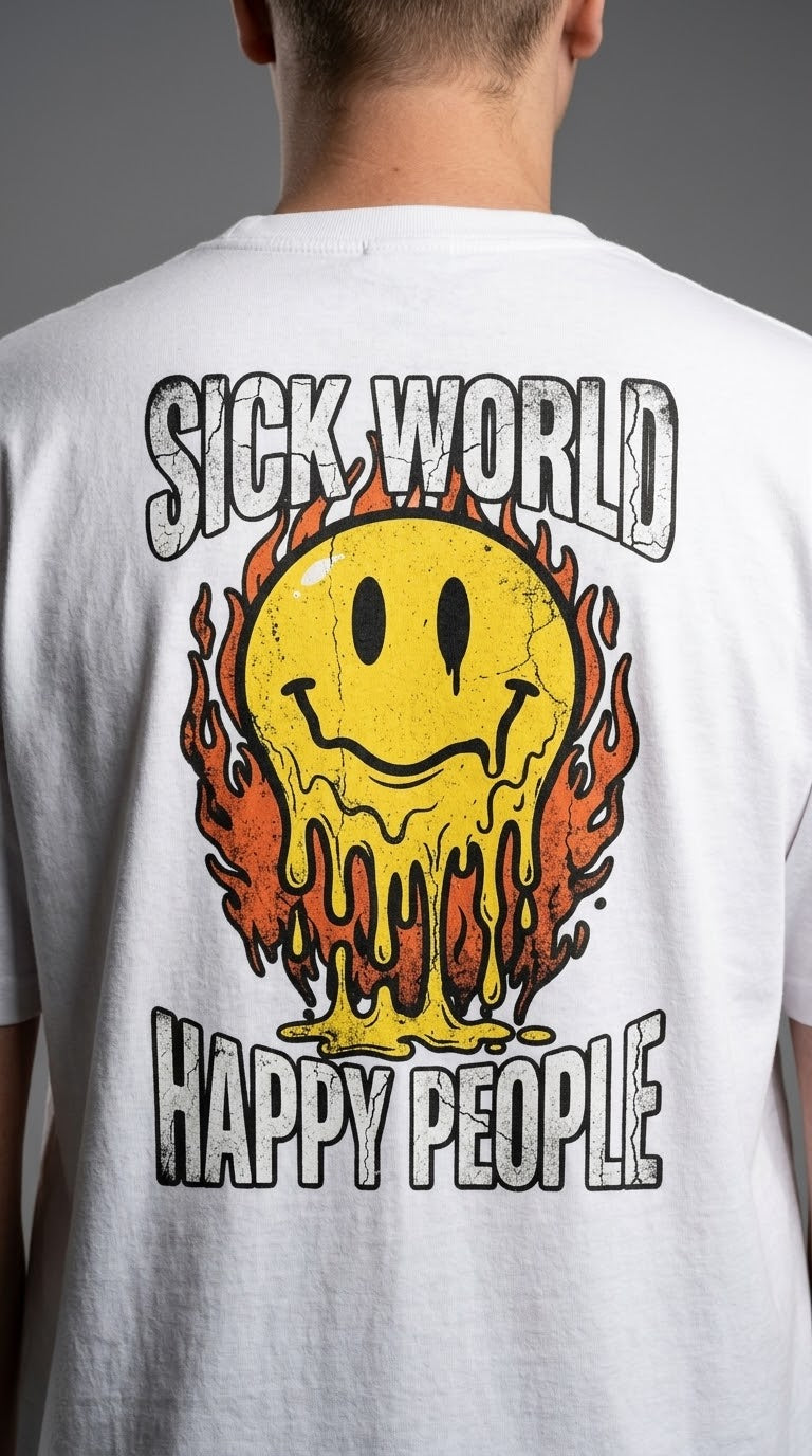 Sick World, Happy People Tee - Taboga Lifestyle streetwear, view 19
