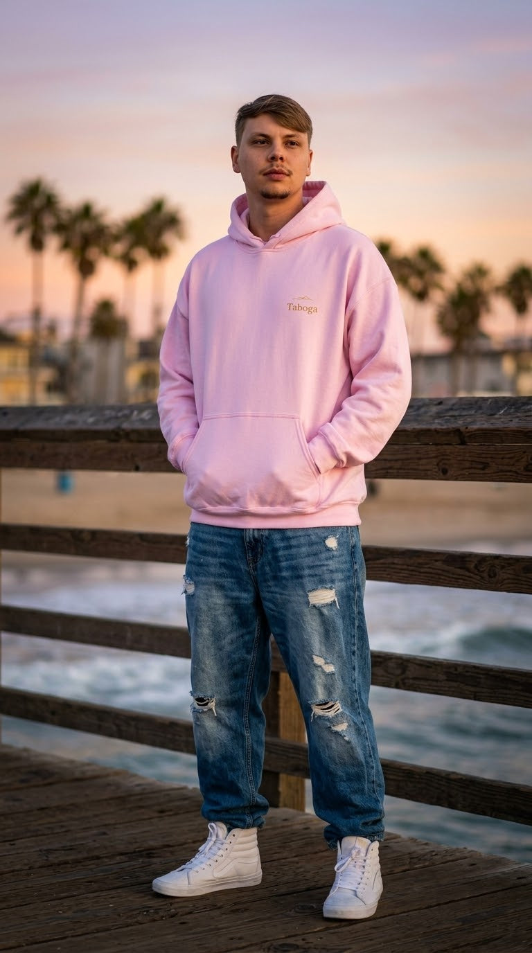 Premium Unisex Sweatshirt Taboga Lifestyle, hood and drawstring detail