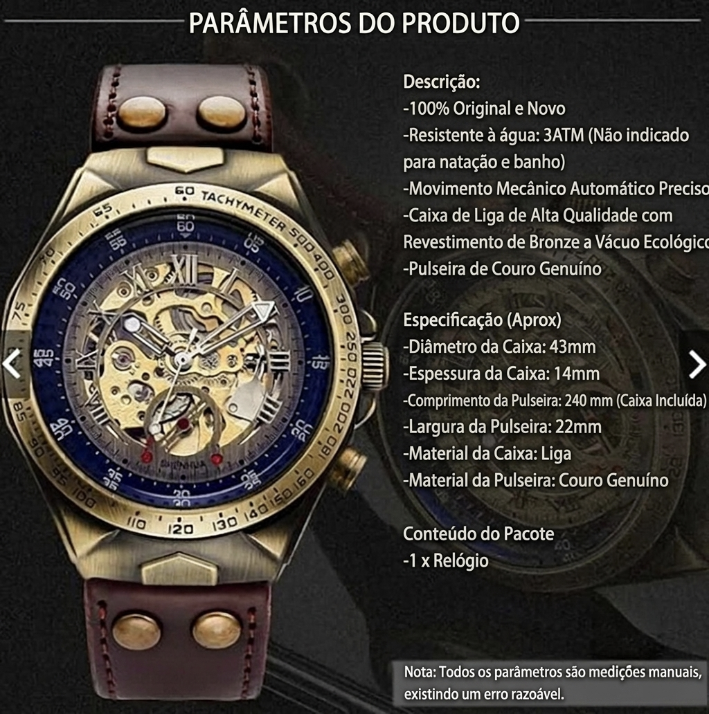 Relógio Automático Mecânico Retrô Masculino — Taboga Lifestyle