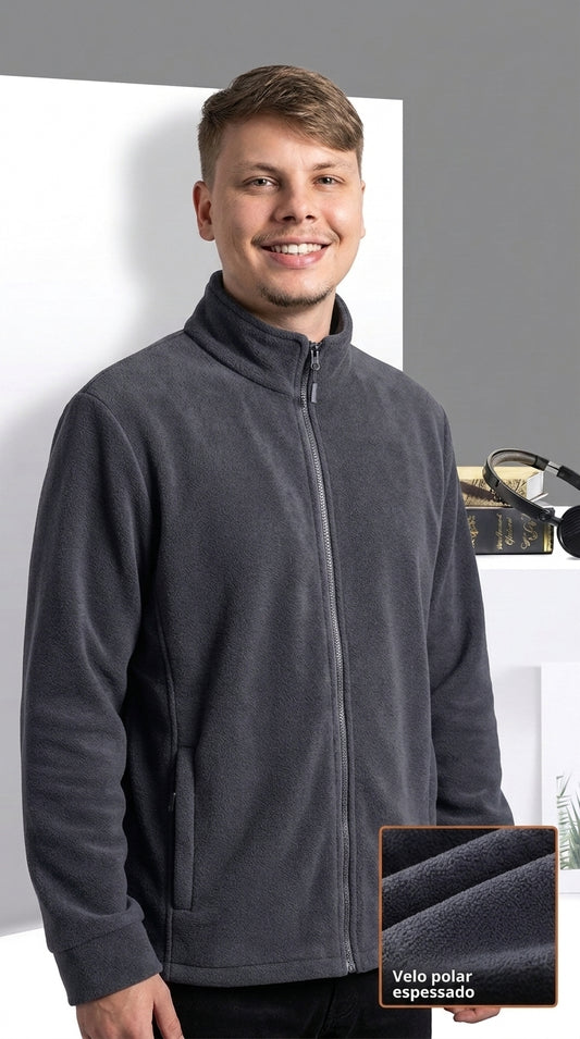 Jaqueta Fleece Masculina com Gola Alta — Taboga Lifestyle