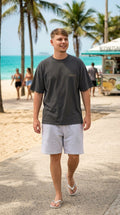 Samurai Faded Oversized Tee Taboga Lifestyle, front view faded wash