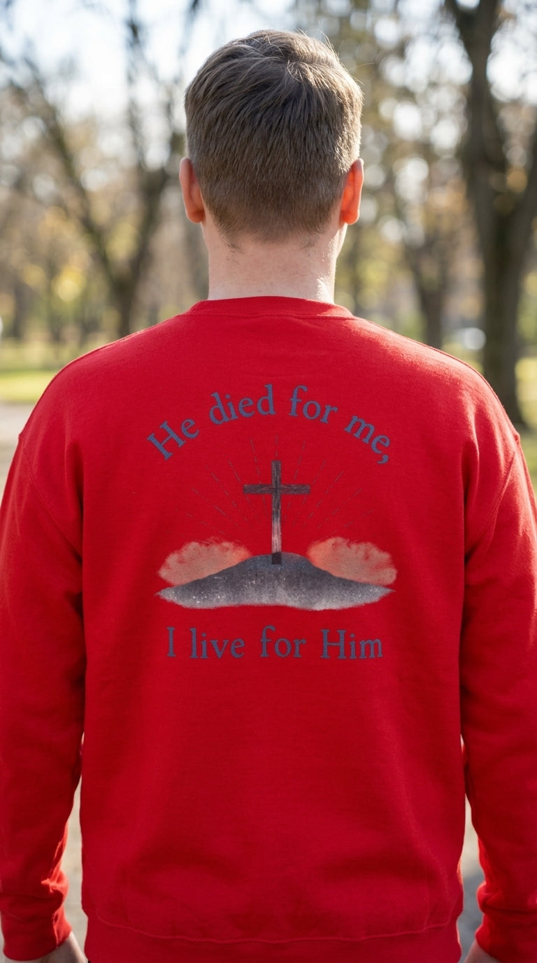 Sudadera Taboga Faith - Él Murió Por Mí, Yo Vivo Para Él